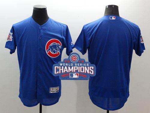 Cubs Blank Blue Flexbase Authentic Collection 2016 World Series Champions Stitched MLB Jersey